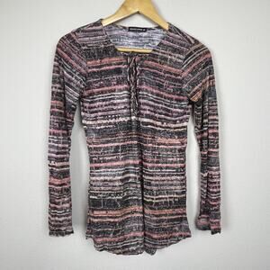 David‎ Cline Blush Long Sleeve Top Size M Textured Lightweight Travel Casual